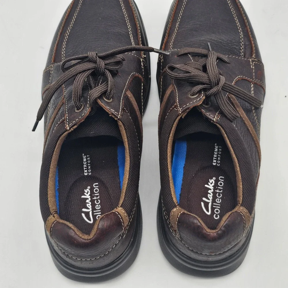 Clarks Collection Bradley Walk Men's Brown Leather Comfort‎ Casual Shoes US 11
